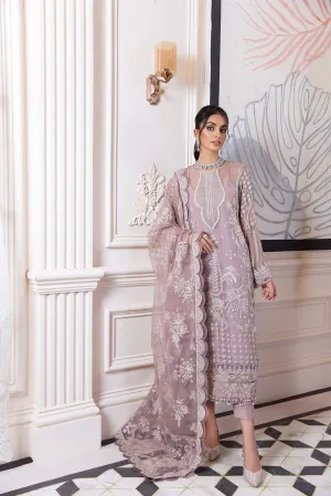 Latest Lilac Pakistani Dress with Silver Details #PF387
