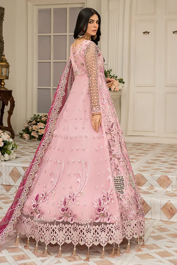 Latest Long Dress Pakistani in Soft Pink Shade #PF402
