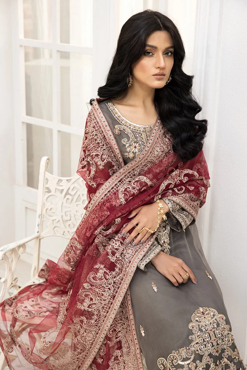 Latest Organza Fancy Salwar Kameez in Grey Shade #PF494