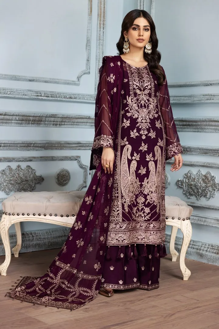 Latest Salwar Kameez Pakistani in Purple Shade #PF289