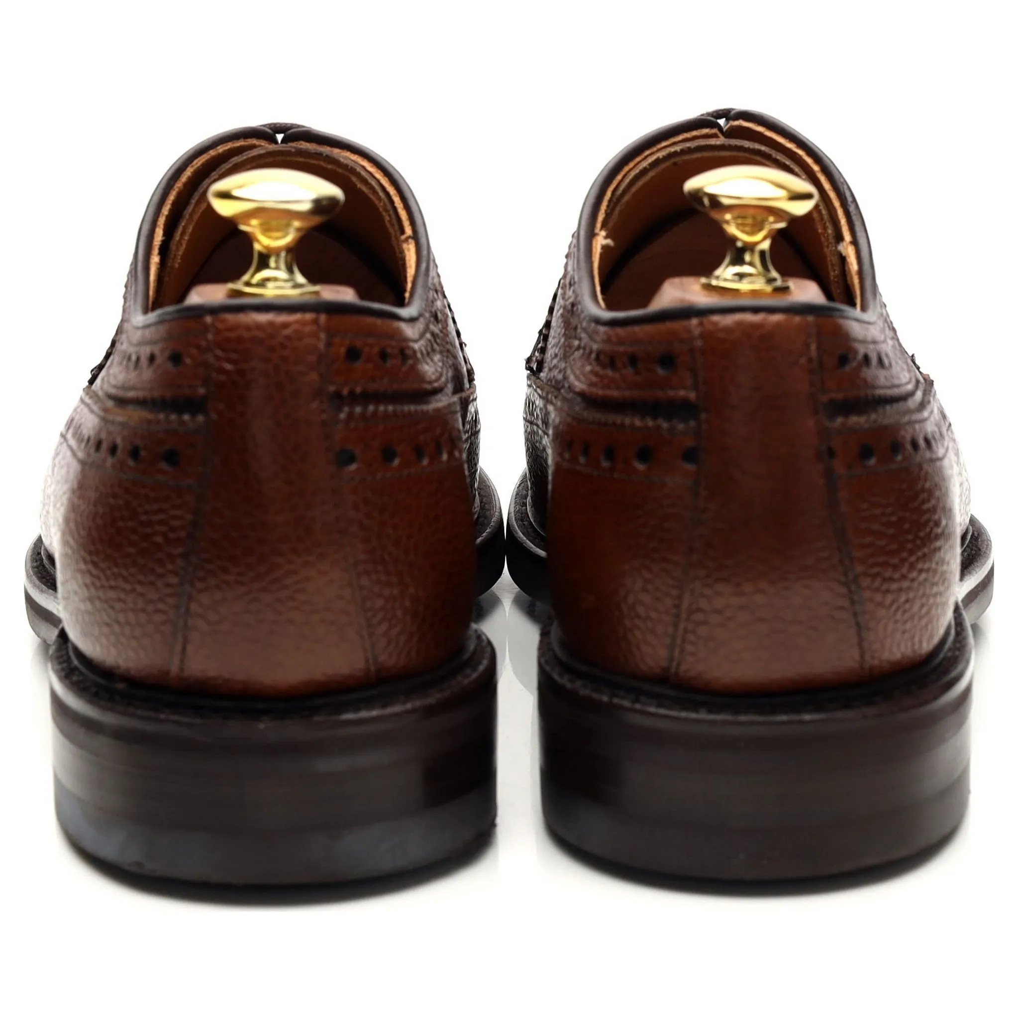 'Leconfield' Tan Grain Leather Derby Brogues UK 8 F