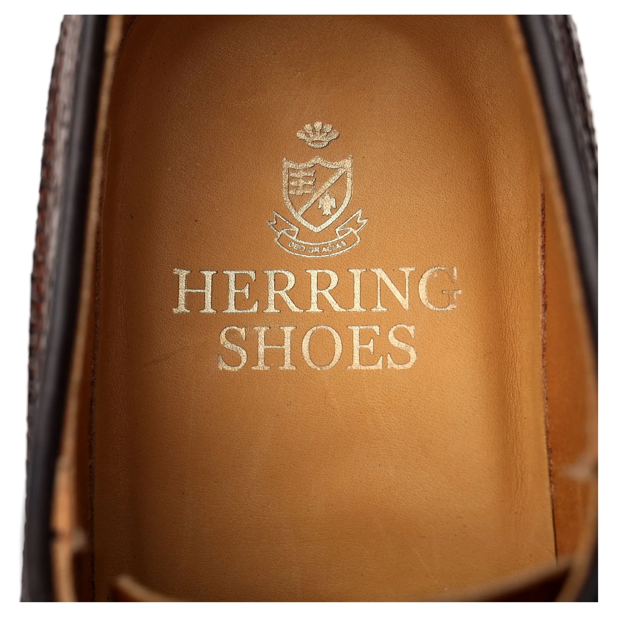 'Leconfield' Tan Grain Leather Derby Brogues UK 8 F