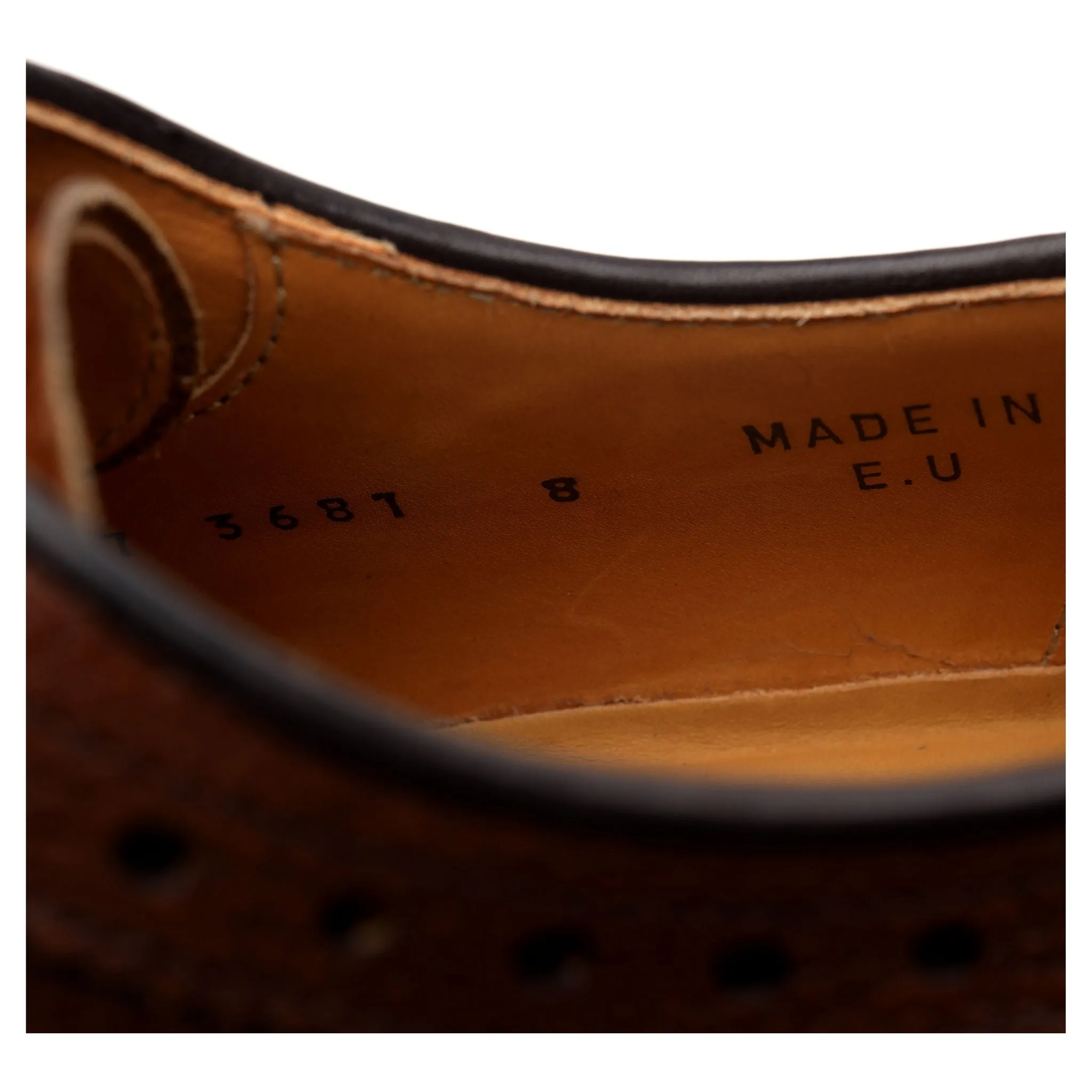 'Leconfield' Tan Grain Leather Derby Brogues UK 8 F