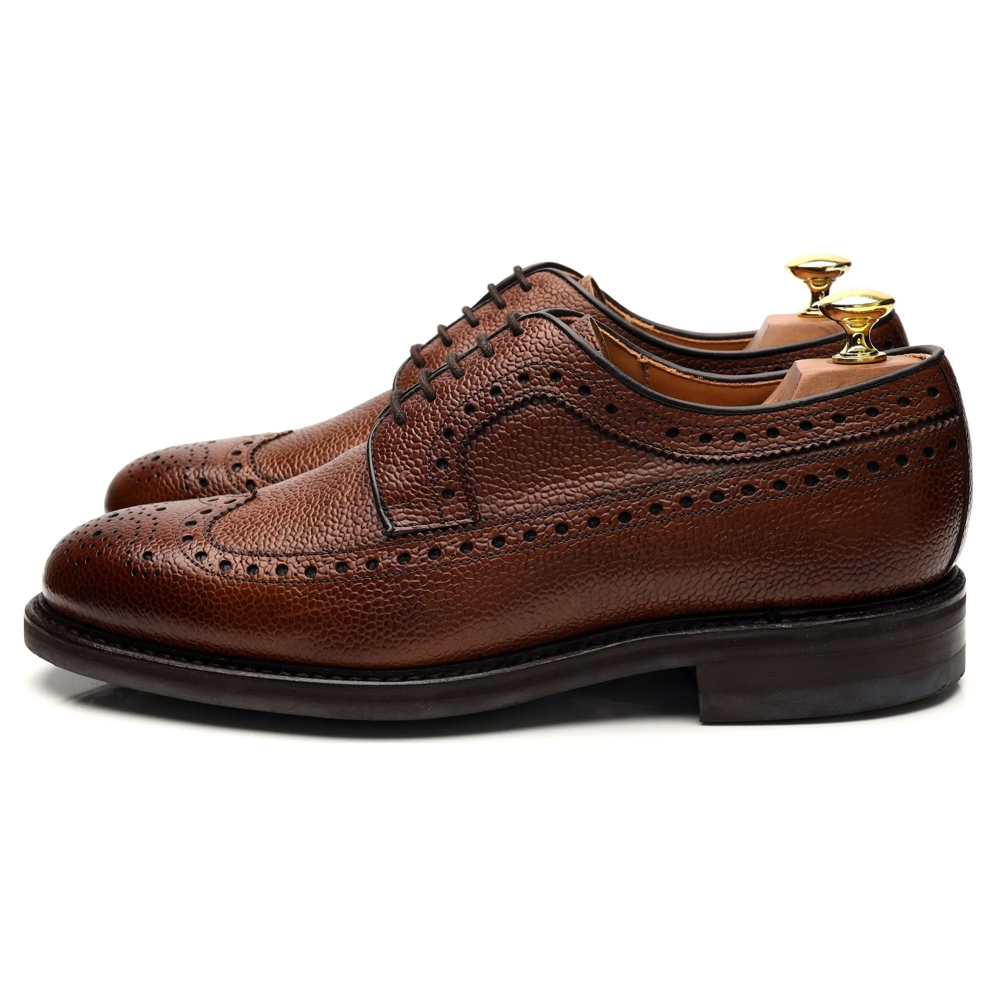 'Leconfield' Tan Grain Leather Derby Brogues UK 8 F