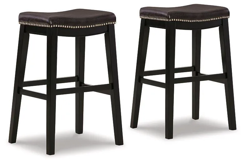Lemante Dark Brown Bar Height Bar Stool (Set of 2)