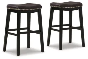 Lemante Dark Brown Bar Height Bar Stool (Set of 2)