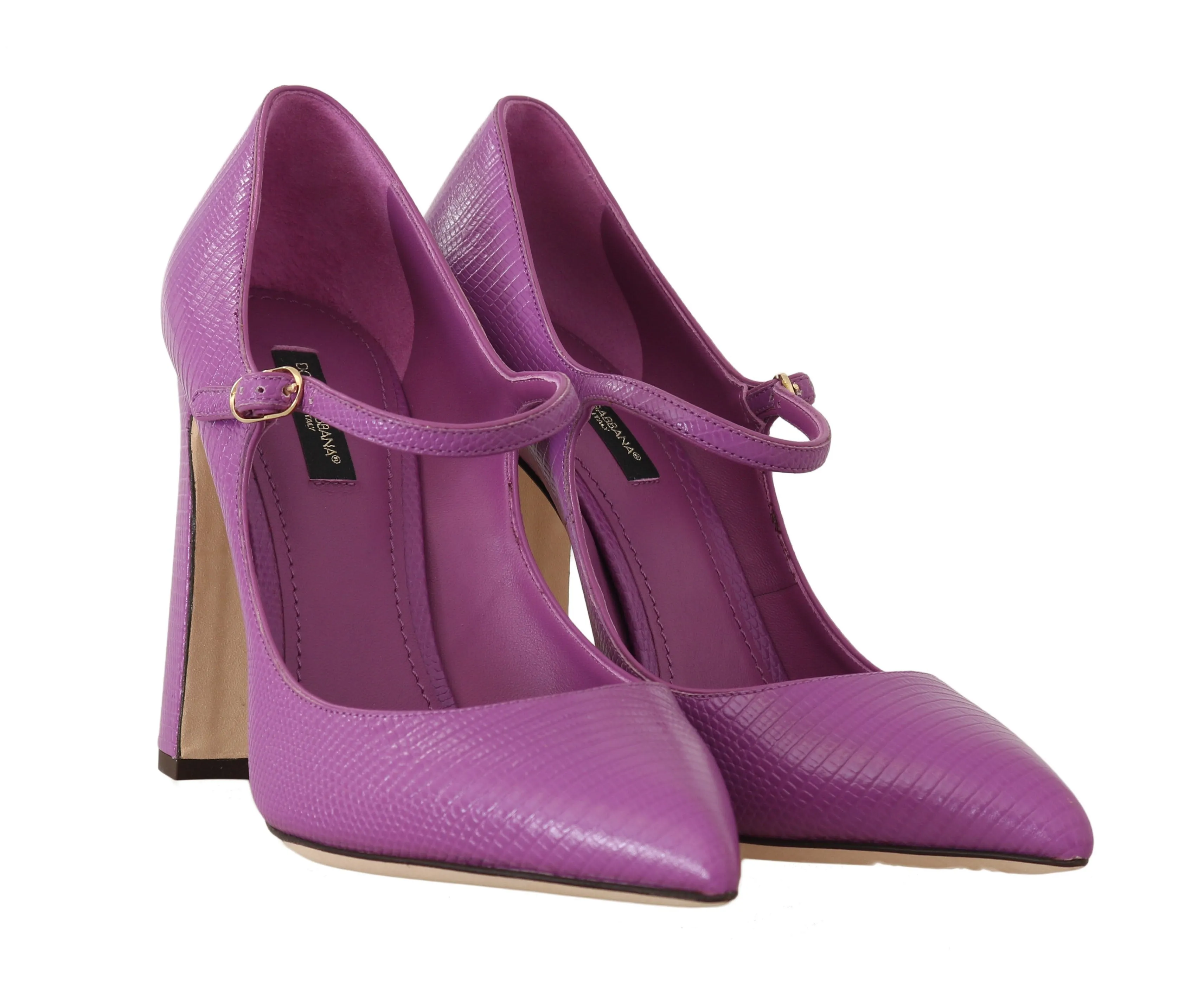 Lizard Skin Mary Janes Pumps