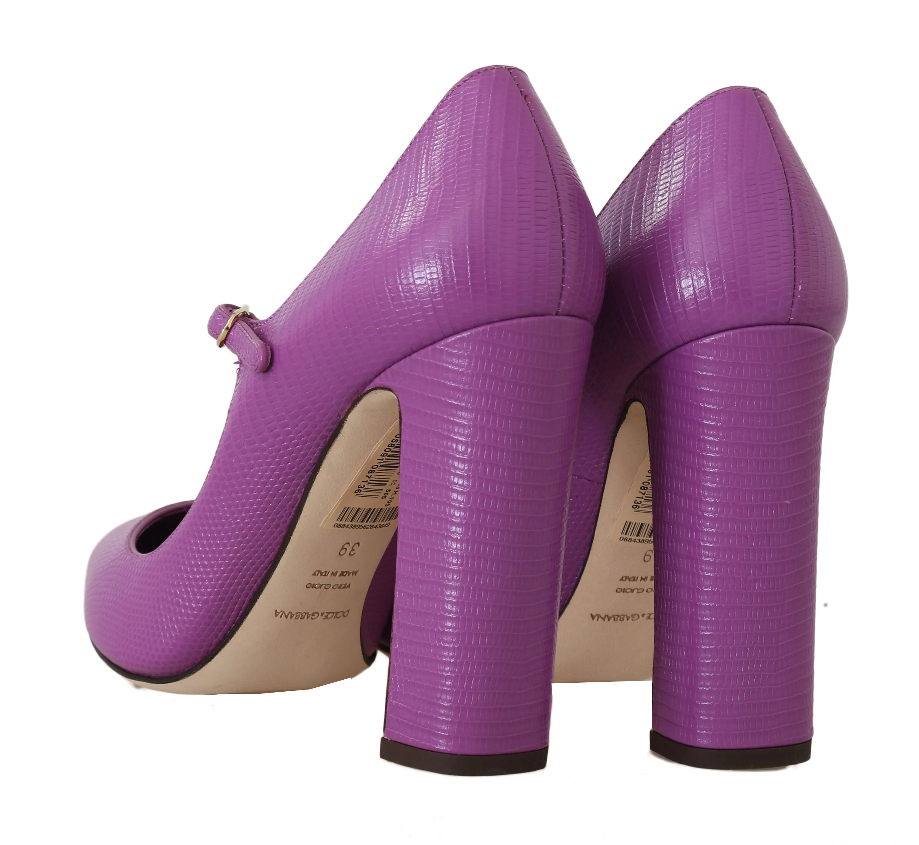 Lizard Skin Mary Janes Pumps