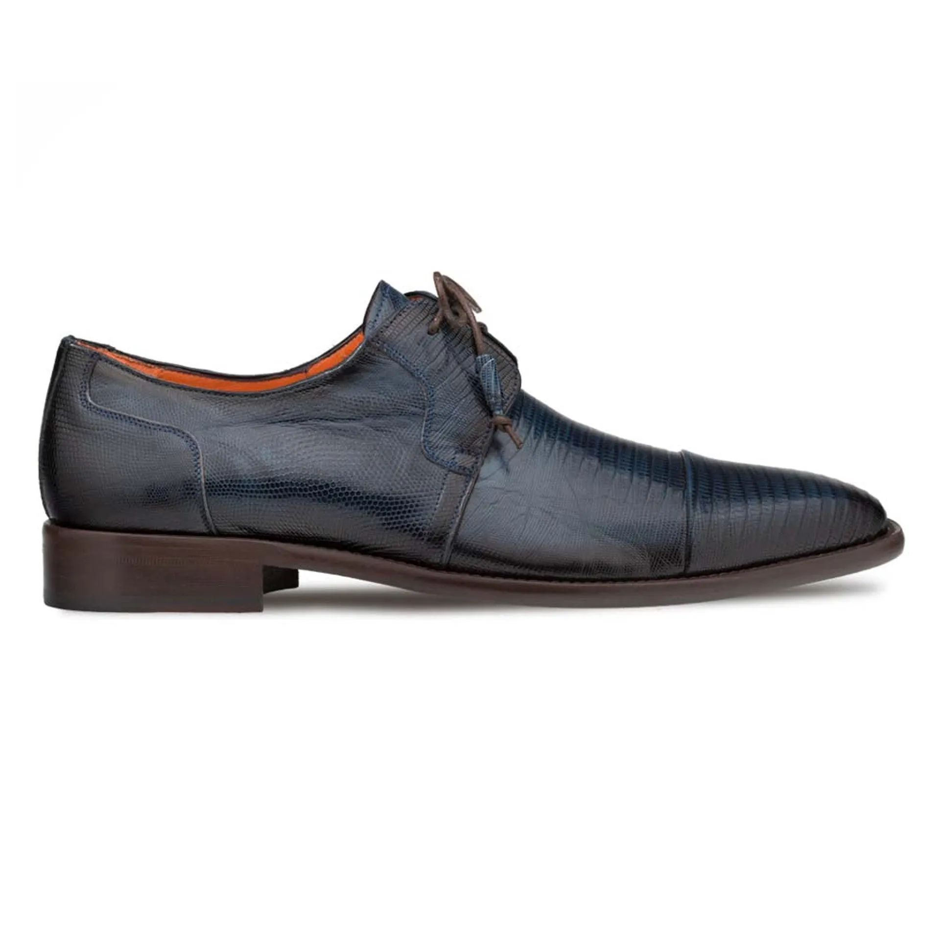 Lizard Skin Tassel Derby in Blue for men By Mezlan Made In Spain Brand