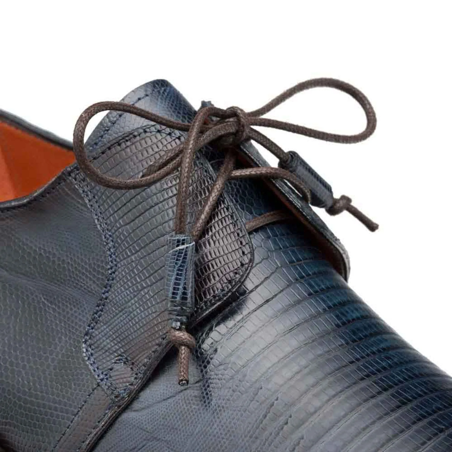 Lizard Skin Tassel Derby in Blue for men By Mezlan Made In Spain Brand
