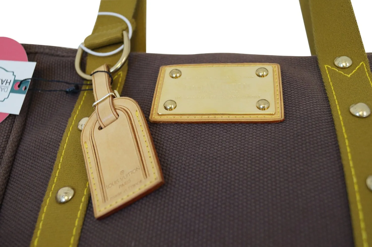 LOUIS VUITTON Dark Khaki Canvas Antigua Cabas MM Tote