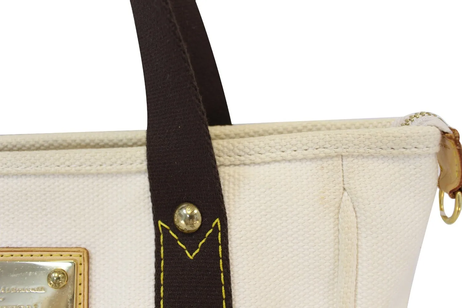 LOUIS VUITTON Limited Edition Cream Canvas Antigua Cabas MM Bag - Final Call
