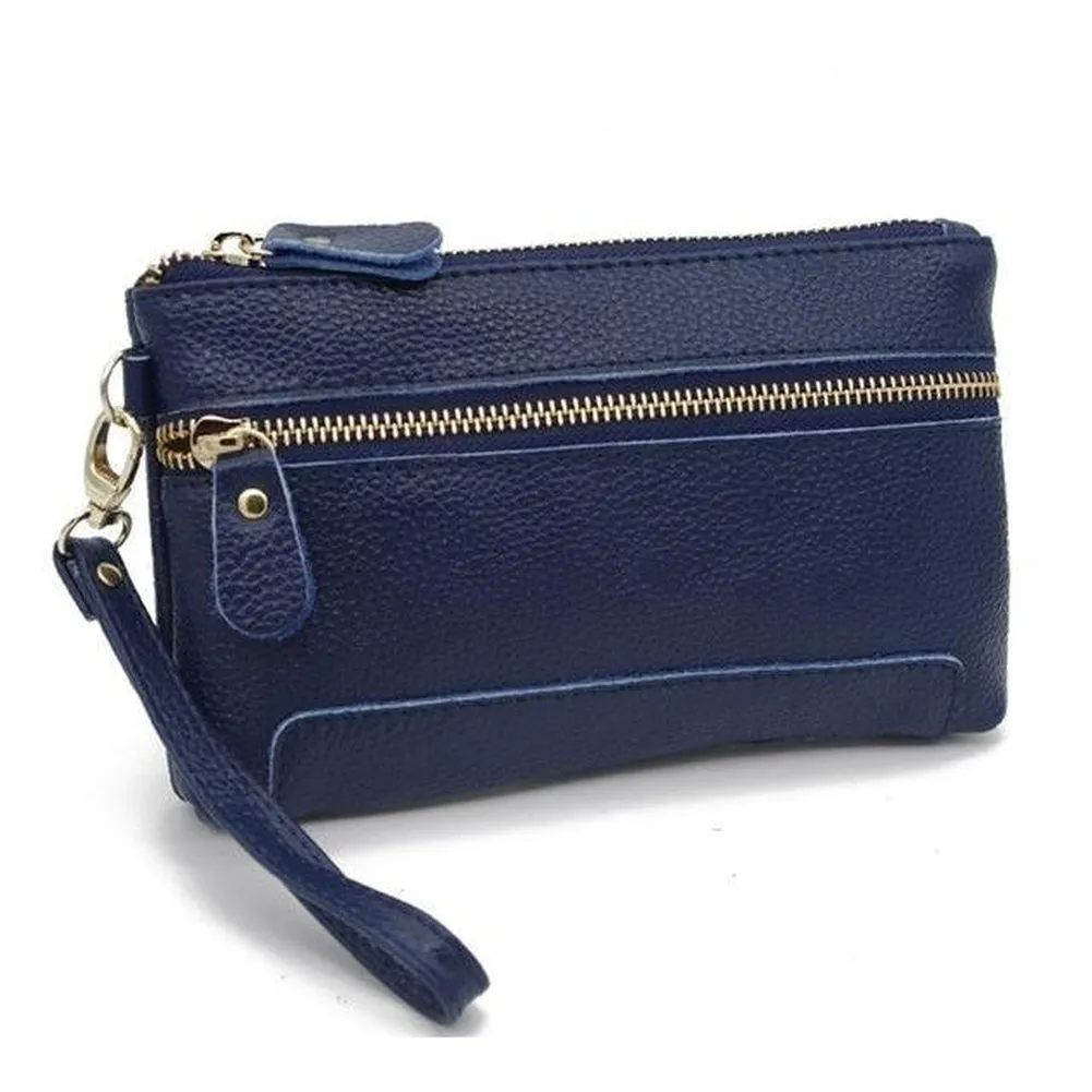<bold>Clutch / Wristlet  <br>Genuine-Leather