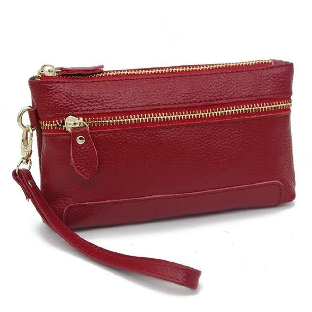 <bold>Clutch / Wristlet  <br>Genuine-Leather