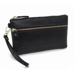 <bold>Clutch / Wristlet  <br>Genuine-Leather