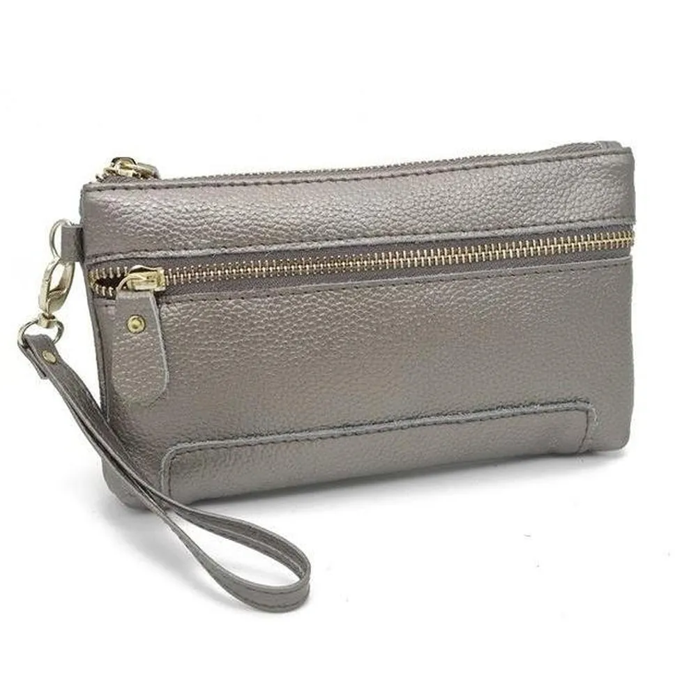 <bold>Clutch / Wristlet  <br>Genuine-Leather