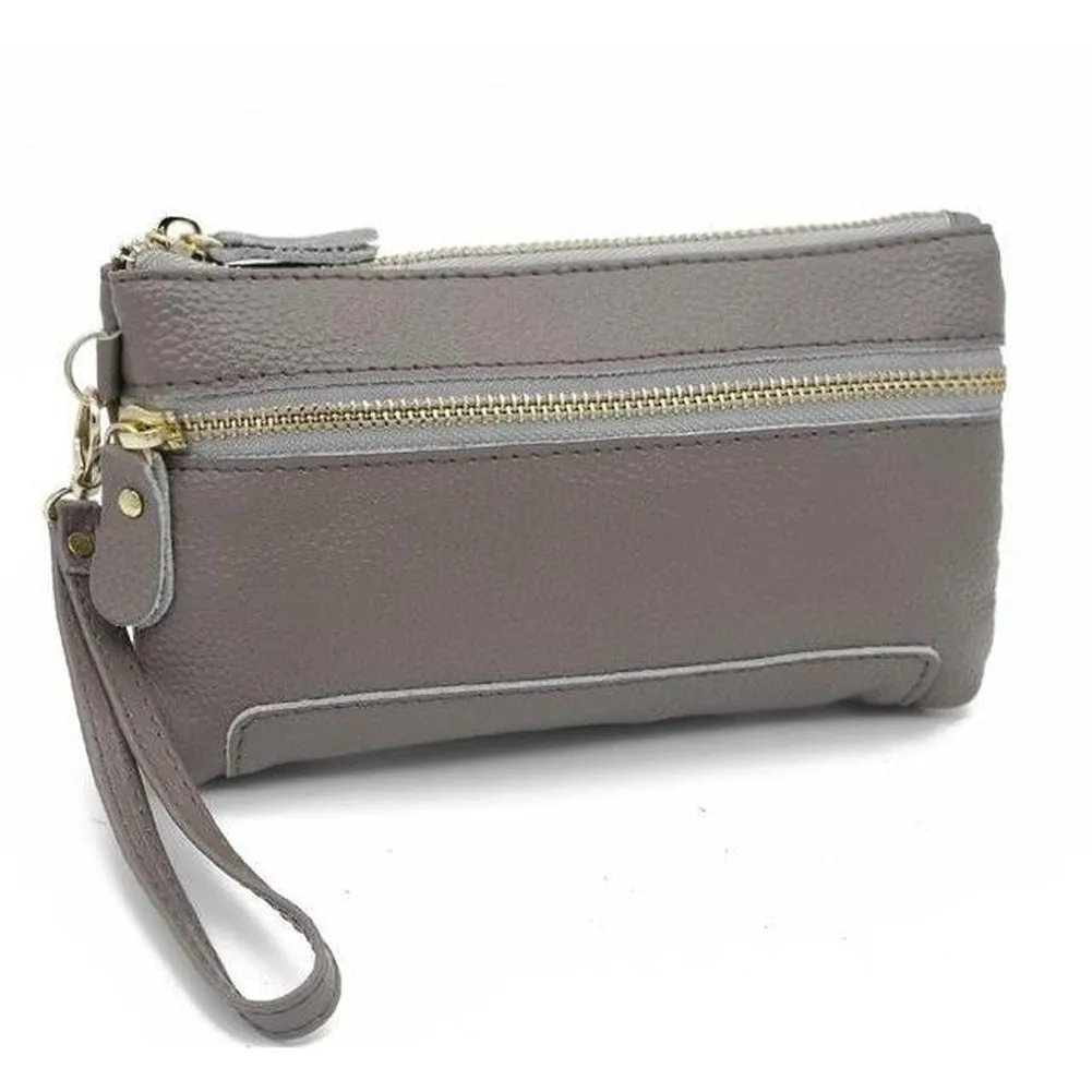 <bold>Clutch / Wristlet  <br>Genuine-Leather