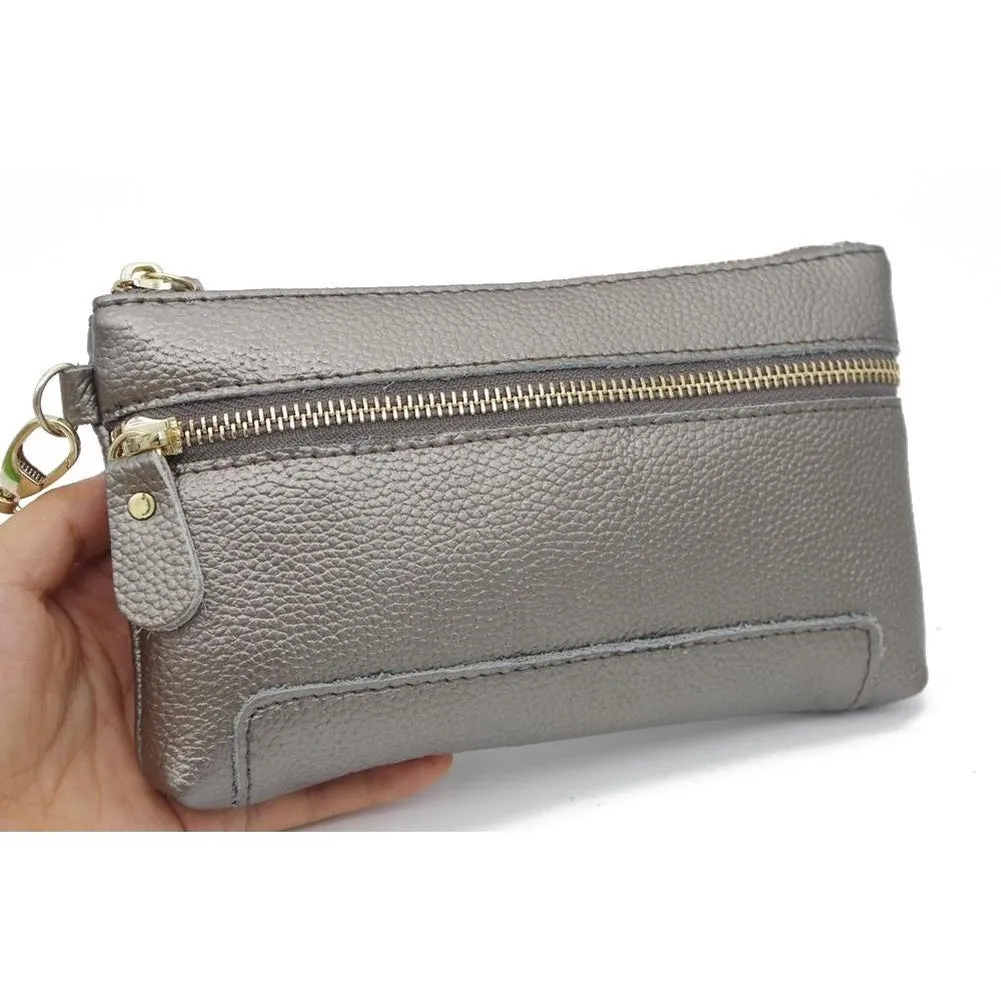 <bold>Clutch / Wristlet  <br>Genuine-Leather