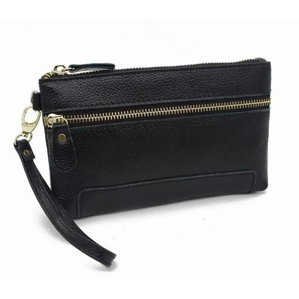 <bold>Clutch / Wristlet  <br>Genuine-Leather