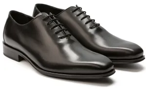 Luciana Men's Black Leather Plain Toe Dress Shoe 7195