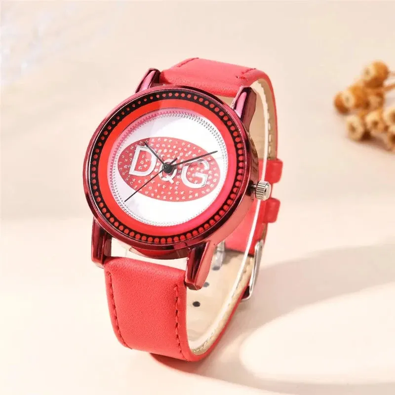 Luxury Ladies Quartz Wristwatch Leather Strap Watch Women Jewelry
