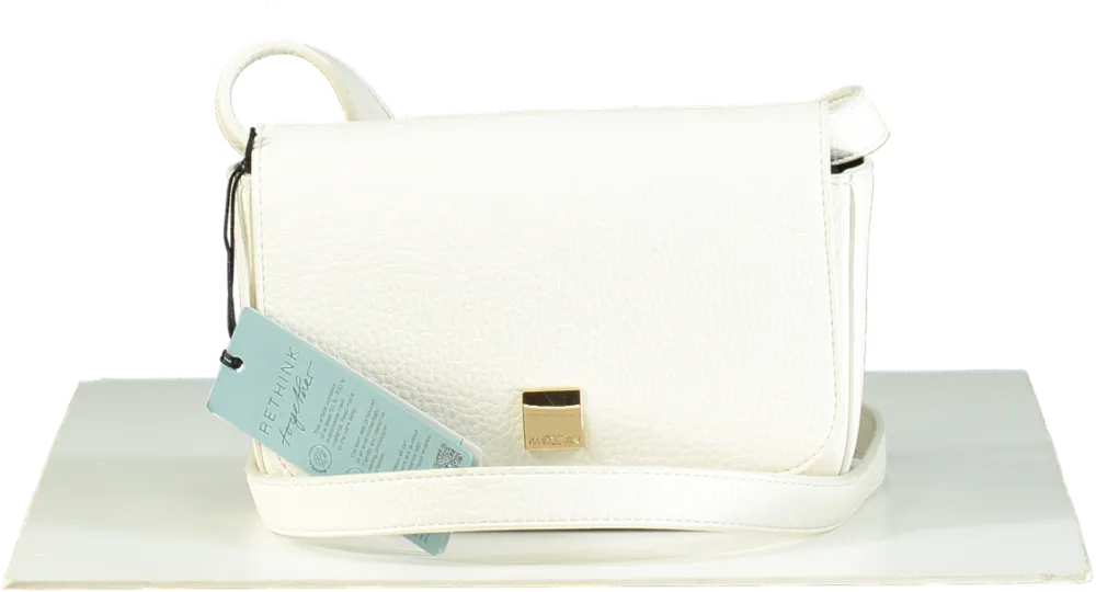 Marccain White Textured Leather Shoulder Bag