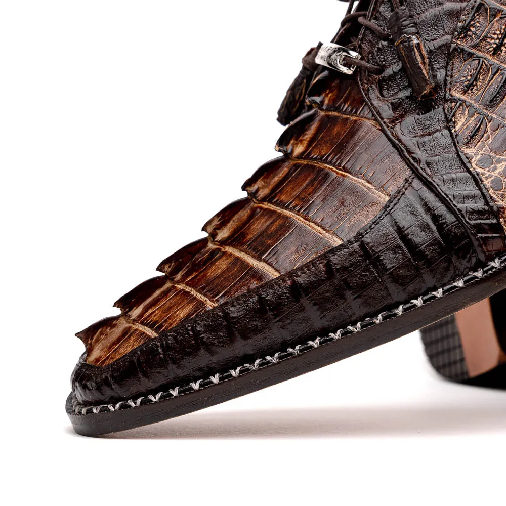 Marco Di Milano Caribe Orix Brown Caiman Crocodile Derby Shoes