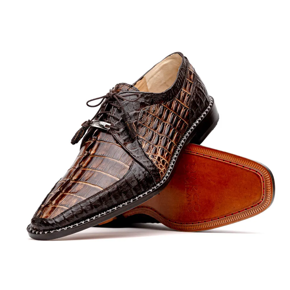 Marco Di Milano Caribe Orix Brown Caiman Crocodile Derby Shoes