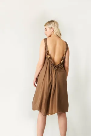 Mariana Rosette Silk Charmeuse Dress
