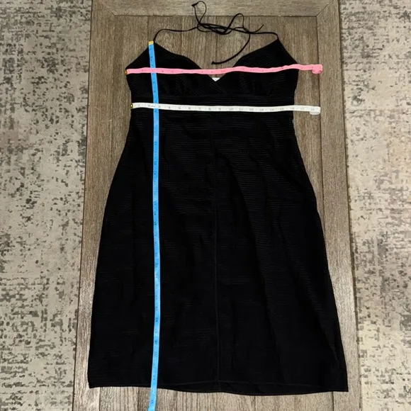 Max Studio Special Edition 100% Silk Pleated Halter Dress Black