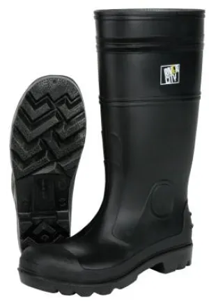 MCR Safety Plain Toe Boots, Size 9, 16 in H, PVC, Black, PBP1209