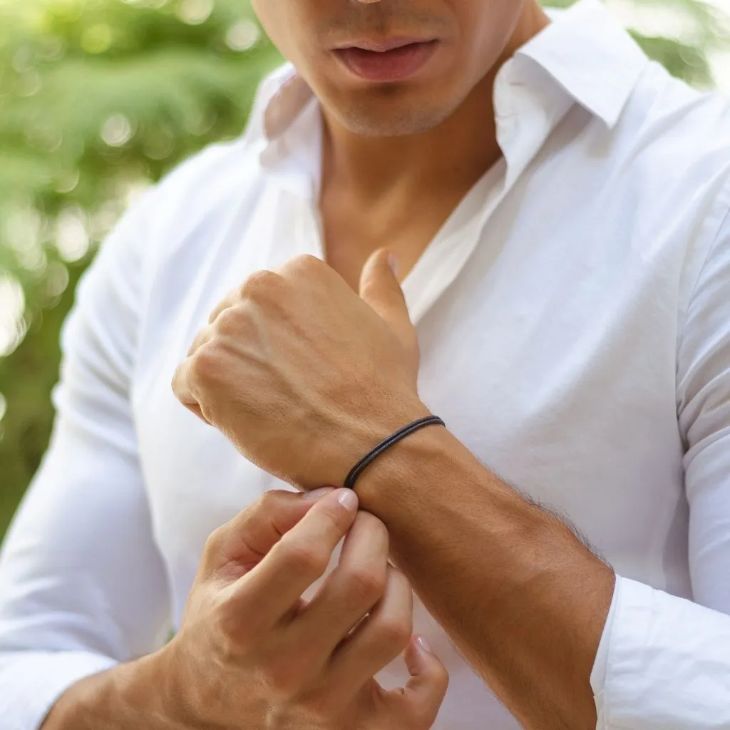 Men's Black Cord Bracelet