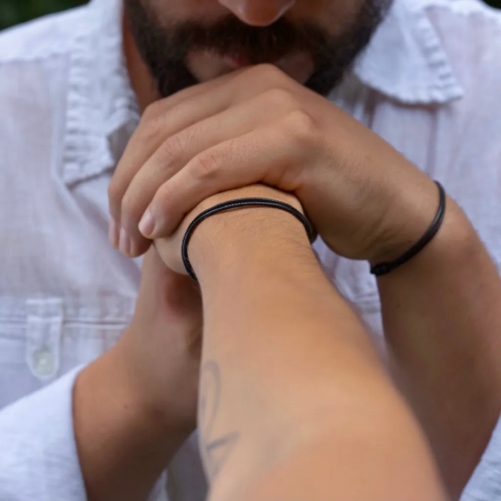 Men's Black Cord Bracelet