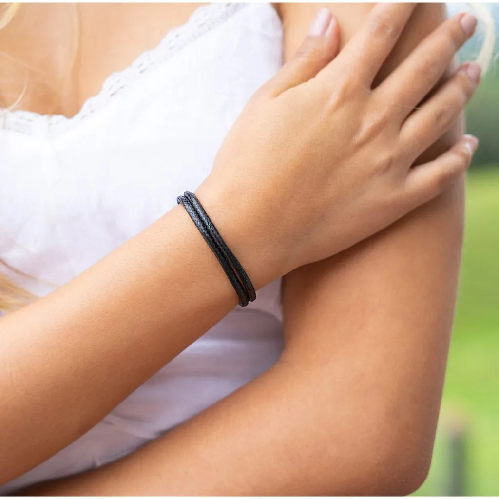 Men's Black Cord Bracelet