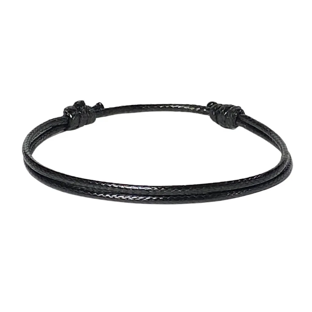Men's Black Cord Bracelet