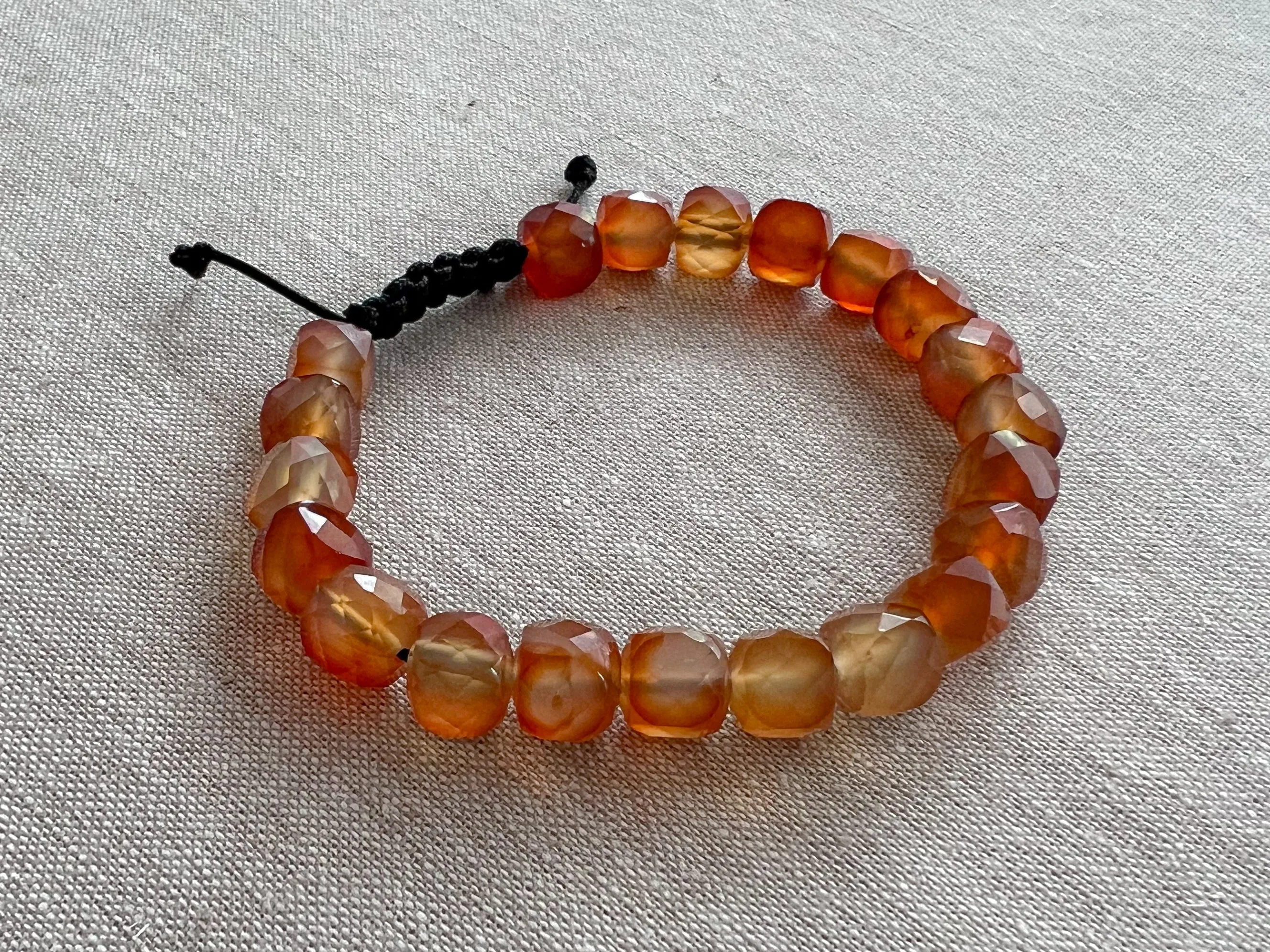 Men's Carnelian Adjustable Bracelet