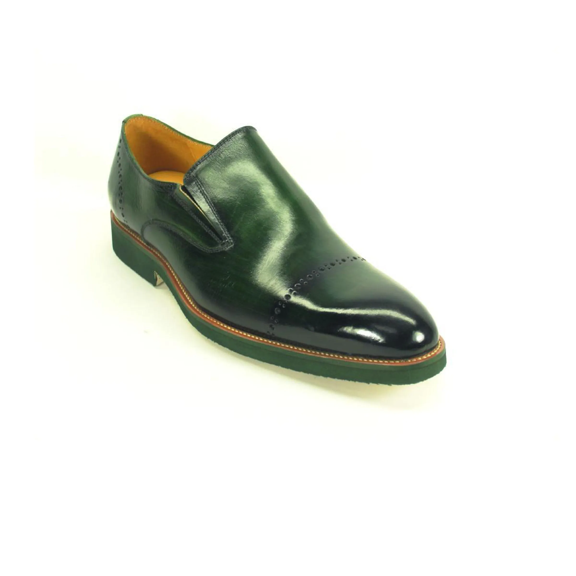 Mens Carrucci Leather Captoe Fade Slip On Dress Shoe in Cobalt Blue