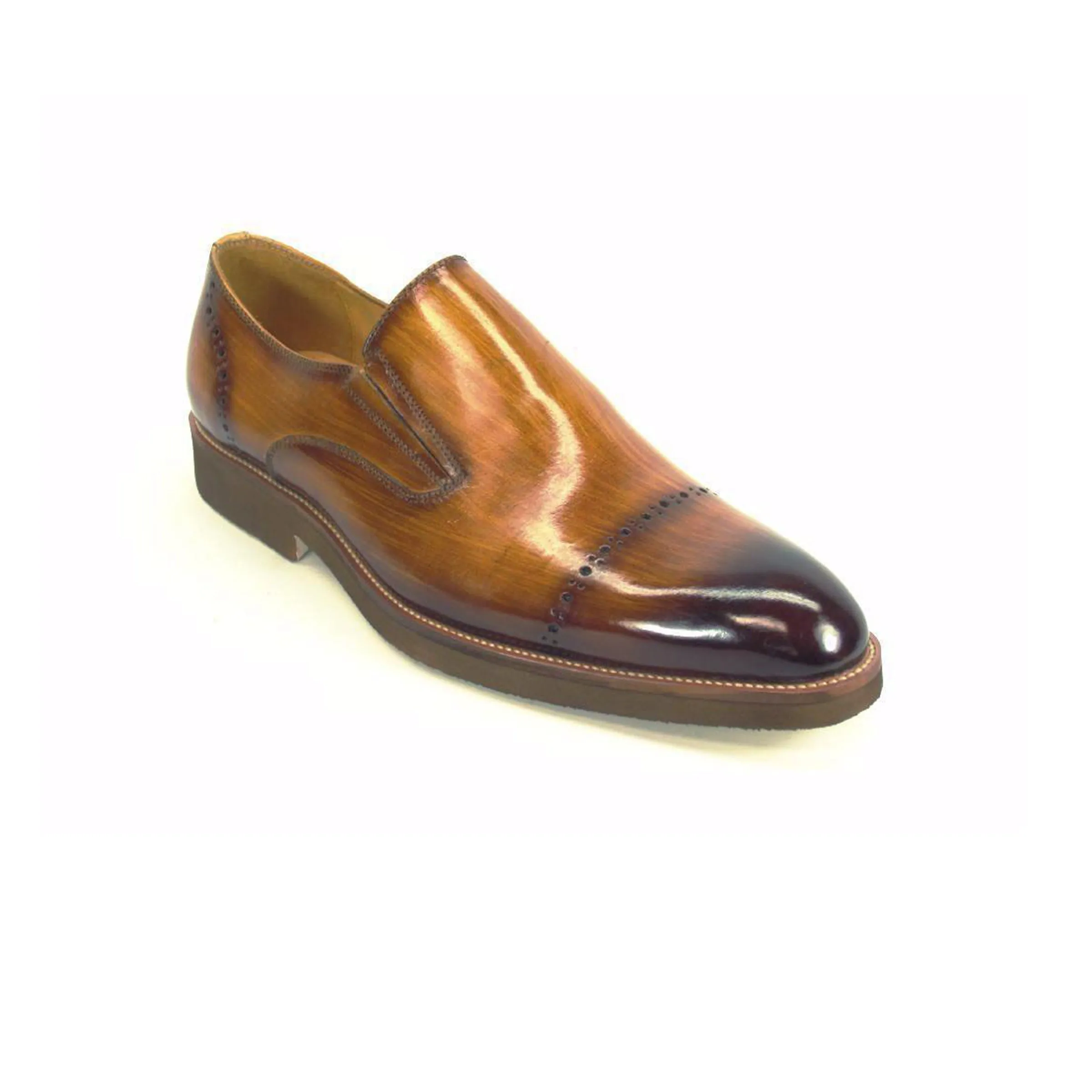 Mens Carrucci Leather Captoe Fade Slip On Dress Shoe in Cobalt Blue