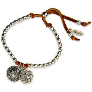 Mens Lava Bead and Russian Serpentine Semi Precious Stone Ball with Donut Ring Spacer
