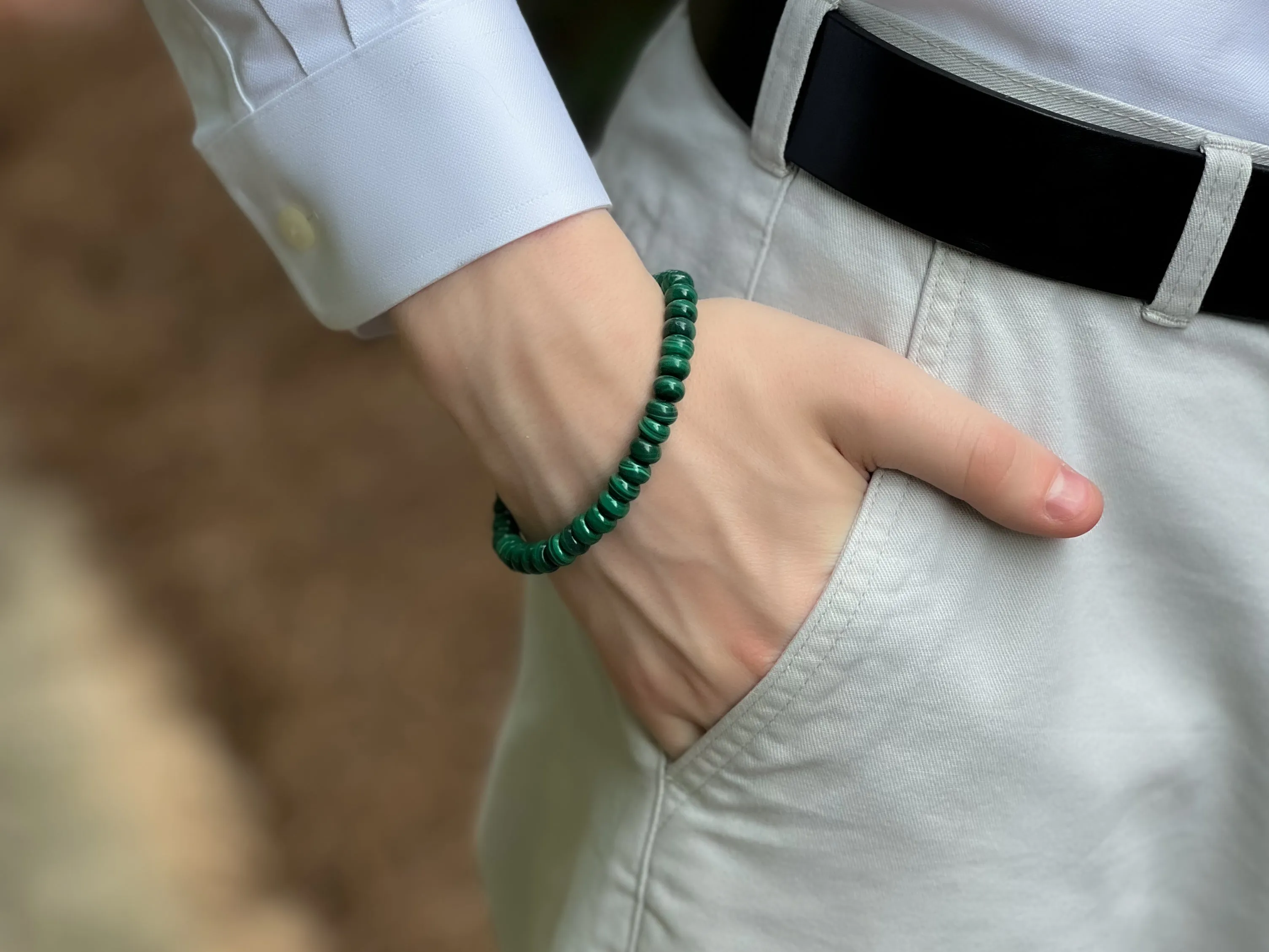 Men's Malachite Adjustable Bracelet
