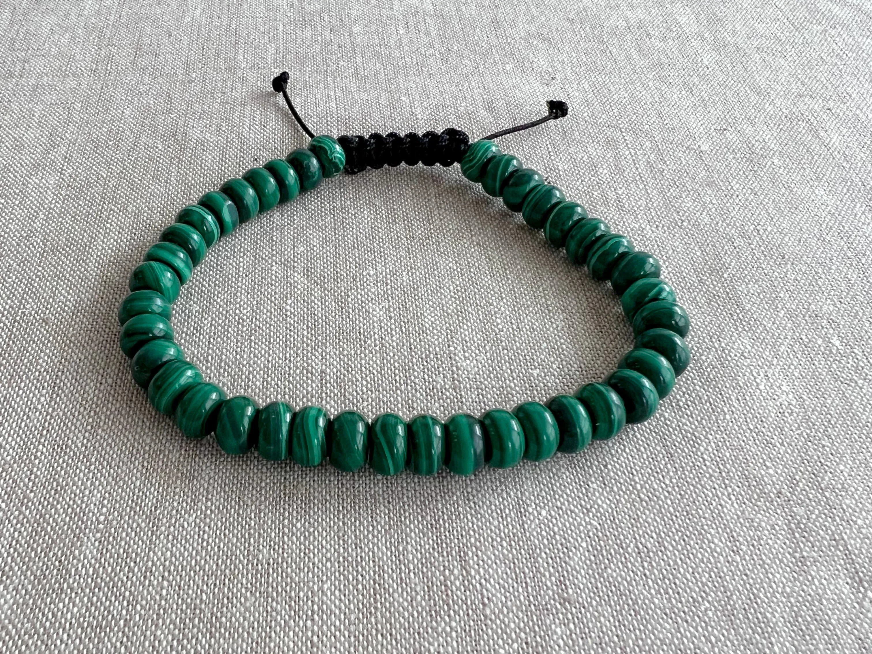 Men's Malachite Adjustable Bracelet