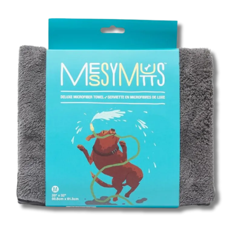 Messy Mutts - Microfiber Towel- Med Grey