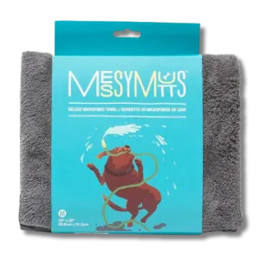Messy Mutts - Microfiber Towel- Med Grey