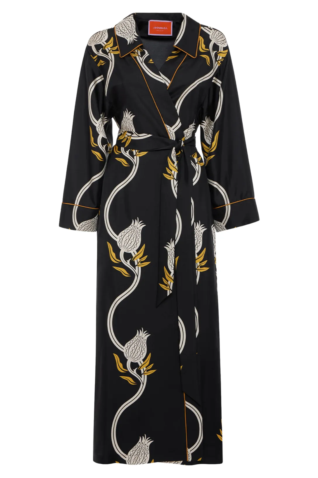 Midnight Dress | Melograno Black & White in Silk Twill