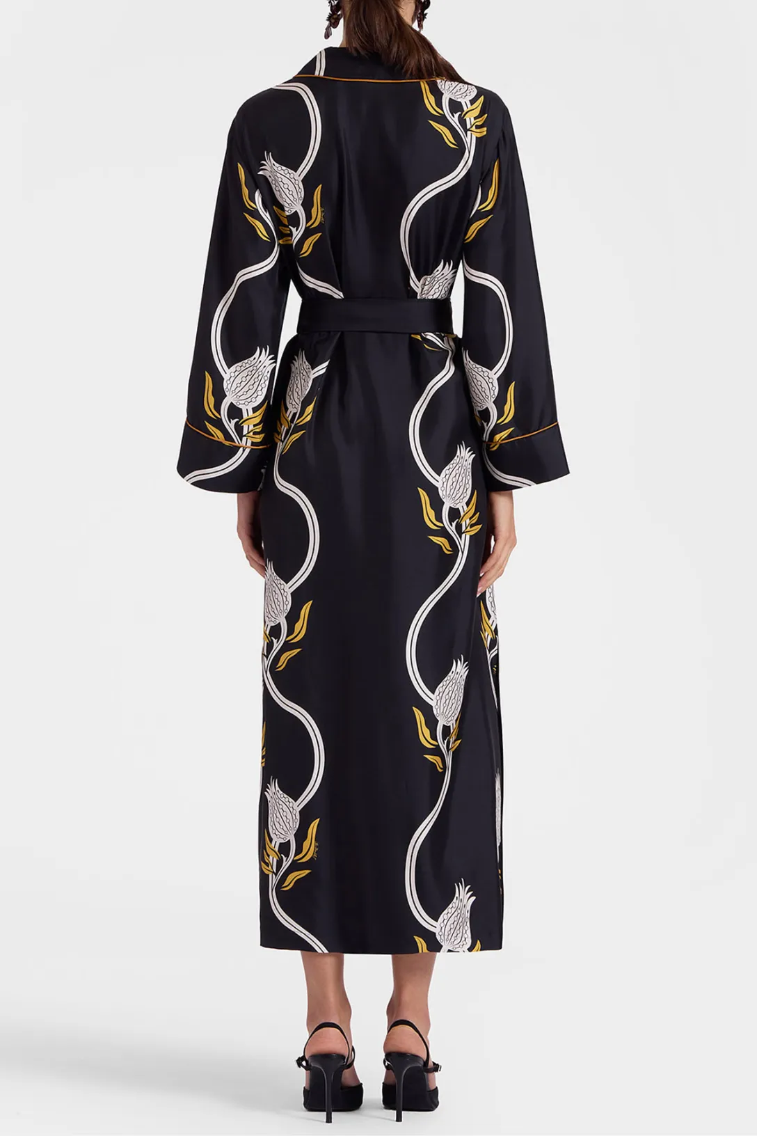 Midnight Dress | Melograno Black & White in Silk Twill