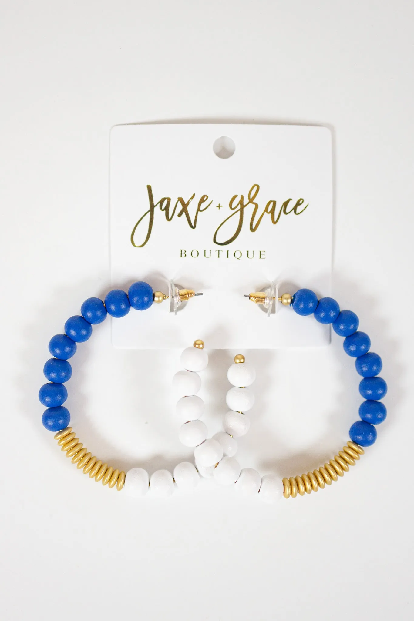 MM Blue and White Earrings, VARIOUS