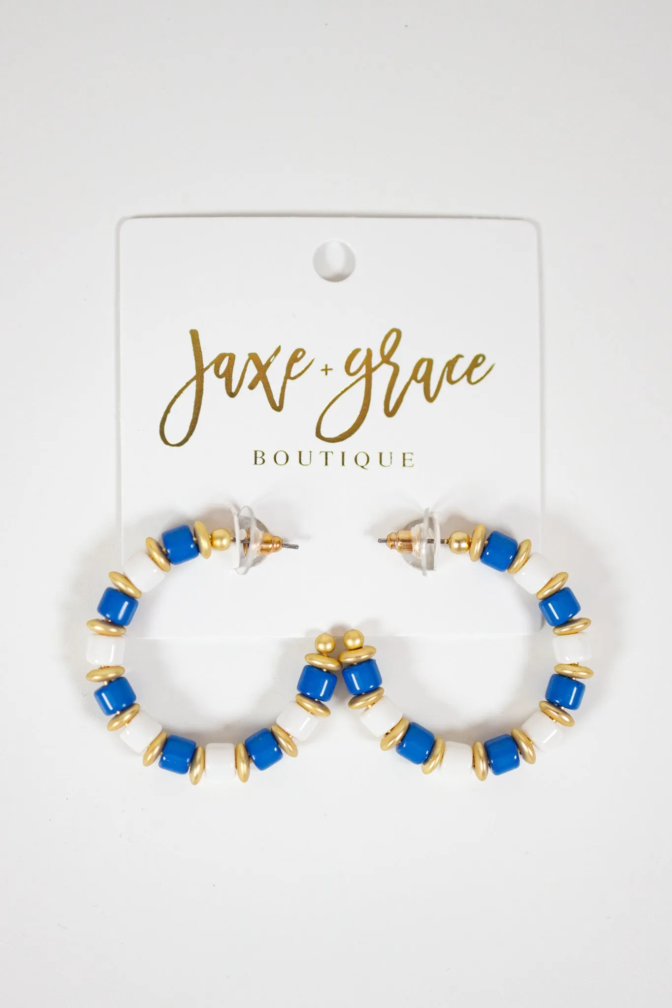 MM Blue and White Earrings, VARIOUS