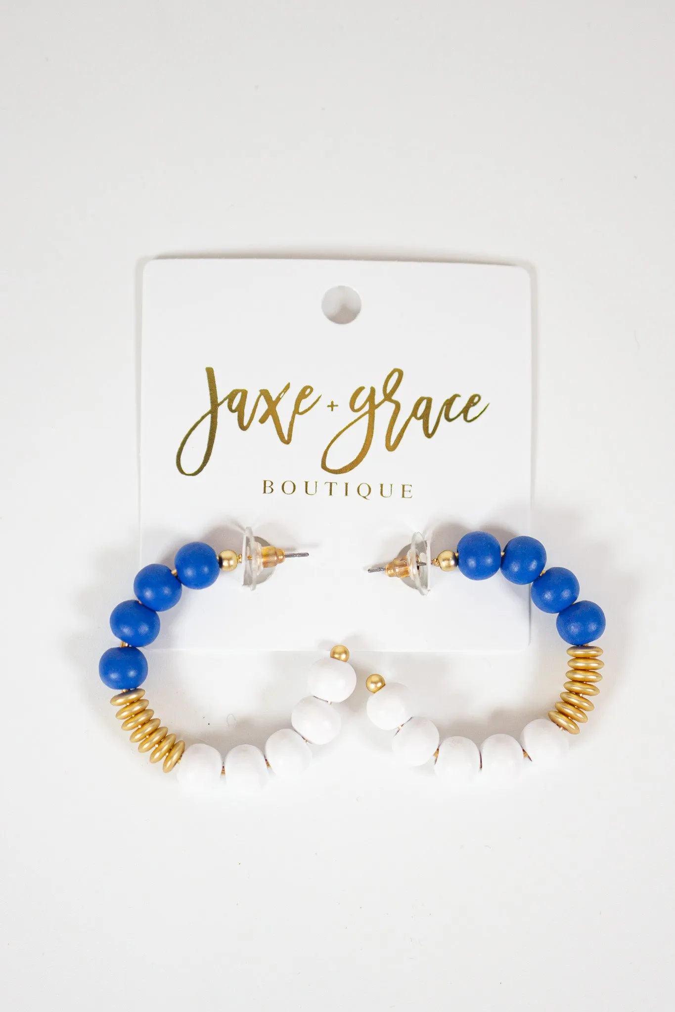 MM Blue and White Earrings, VARIOUS