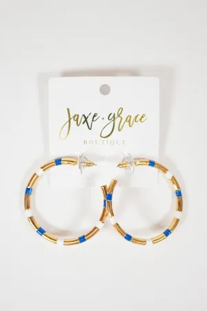 MM Blue and White Earrings, VARIOUS