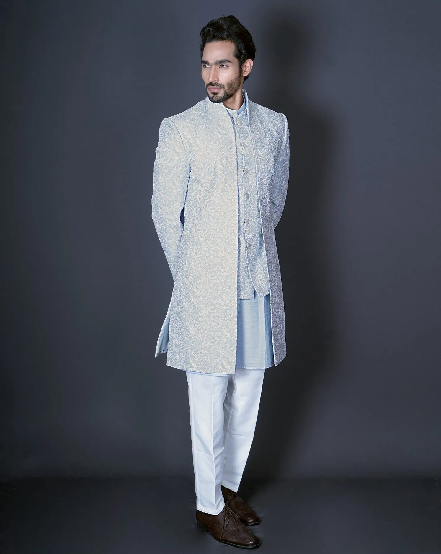 MOF Blue Jacket Bandhgala
